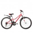 Велосипед NOVATRACK 24" NOVARA алюм.рама 11, коралловый, 18-скор, TY21/TS38/SG-6SI, V-brake